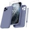 Qasyfanc für iPhone 11 Pro Hülle mit 2 Stück Hartglas Schutzfolie, Silikon Case Ultra Dünn Microfiber Kameraschutz Rundumschutz Anti-Kratzer Handyhülle für iPhone 11 Pro 5.8'' - Blau-grau