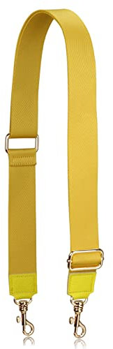 Allzedream - Correa gruesa de repuesto para bolso cruzado y extremos de cuero, Punta de cuero amarillo, M, Classic