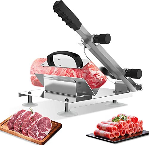 Dsyisvia Manual Frozen Meat Slicer，Stainless Steel Meat Cutter Machine，Food Slicer for Home Cooking of Hot Pot