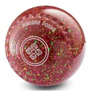 Drakes Pride Professional bowls - Maroon Fluorescent Harlequin, Gripped, Size 2, Heavy