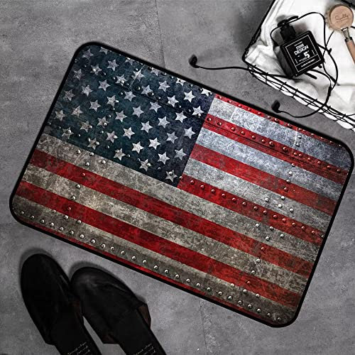 GOSUNA Memory Foam Badezimmer- 40 x 60 cm,USA-Flagge texturierte Vereinigte Staaten von Amerika,Badteppich Saugfähige Rutschfester Badvorleger Waschbar Badematte