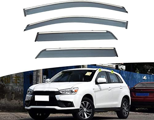 GOSUNA 4 Stück Autofenster Windabweiser für Mitsubishi ASX 2010-2020, Seitenfenster Regenabweiser Beschlagfrei Beschattung Deflektor Augenbrauen Dekoration Zubehör