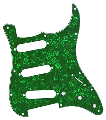 CAZARU Pickguard 11-Loch Green Pearl Guitar Scratch Plate mit Pickguard-Schrauben