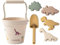 coolable Lot de 6 Jouets de Plage, Jouets de Plage en Silicone pour Enfants, Jeu de Seau de Sable, Modèle Animal(Dinosaur World)
