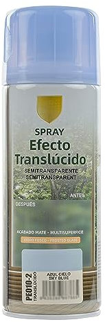 Etrexonline Spray de Pintura Esmerilada para Vidrio y Cristal, Efecto Translúcido y Semitransparente, Adherencia Perfecta, Acabado Profesional, Ideal para Manualidades y Decoración (Azul Cielo 400ml)
