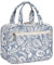 Narwey Trousse de Toilette Grande Femme Sac de Toilette Accessoires de Voyage Trousse Maquillage (Feuille Bleue)