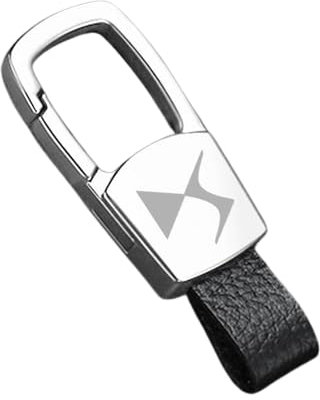 LAPOOH Porte-clés de Voiture pour Citroen DS3 DS4 DS5 DS6 DS7 DS9 DS5LS, Porte-clés de Remplacement avec Logo de la Voiture pour Hommes et Femmes, Argent