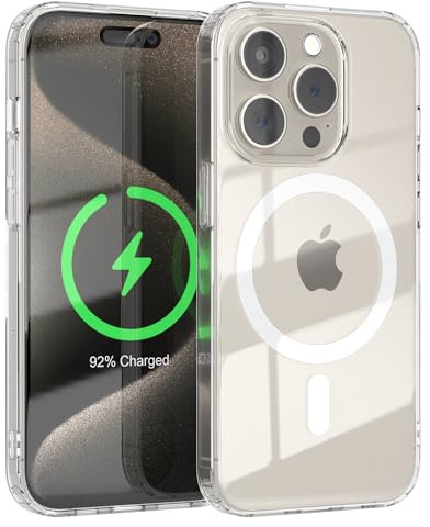 EAZY CASE Crystal TPU Hülle kompatibel mit iPhone 15 Pro kompatibel mit Qi-Charging, Silikon mit Kameraschutz, Slimcover, Handyhülle, Silikonhülle, Backcover, Durchsichtig, Transparent