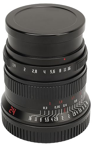 Obiettivo Grandangolare 24 Mm F1.4 per R5 R6 R RP, Immagini Vivide, Design Compatto e Robusto, Regolazione Perfetta 'apertura con 7 Elementi in 6 Gruppi, Guscio in Metallo