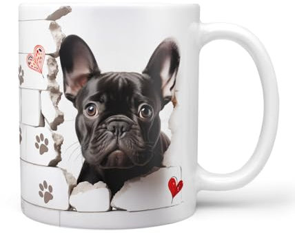 Hunde-Tasse: französische Bulldogge schwarz | Haustier | Kaffee-Tasse | Geschenk für Hundeliebhaber Hundebesitzer | Haustierliebe | Geschenkidee | Keramik 330ml | French Bulldog Geschenktasse