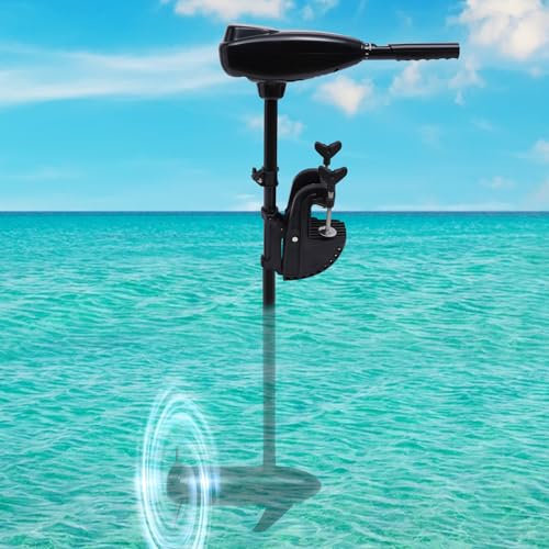 80lbs Thrust Electric Outboard Trolling Motor 12V - Electric Fishing Boat Engine 1850kg Traction Electric Outboard Motor 800W 8 Speed Outboard Boat Engine in Saltwater (80lbs Thrust,12V,800W)