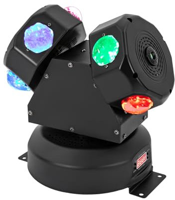 120W Moving Head LED Beam Bühnenlicht，360° DJ licht DMX512 Disco lichter Stroboskoplicht für DJ Bar Party Club Effektstrahler Bühnentechnik | Schwarz | 24.6 * 21 * 27.3cm |