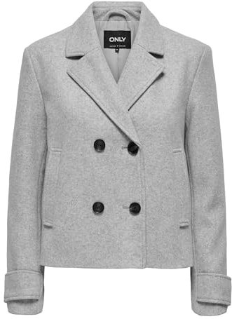 ONLY Onlfreja Life OTW Noos Veste Courte Manteau, Gris Clair chiné, XS Femmes