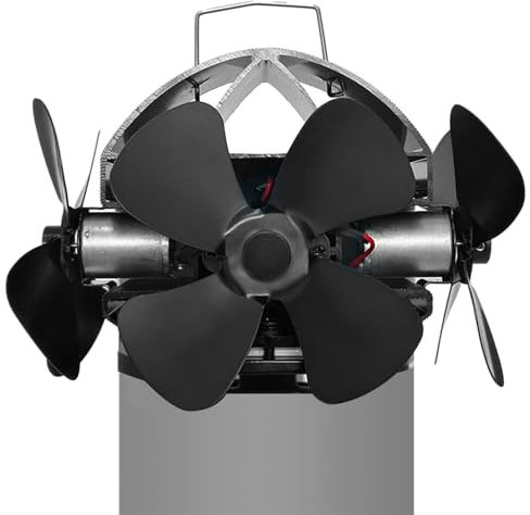 Wärmebetriebener Ofenventilator, 50 bis 400 Grad Betriebstemperatur, Holzbrenner-Ventilator, Mini-Ofenventilator, Kaminventilator verbessert warme Luft, wärmebetriebenes Bimetall-Wärmedämmgerät