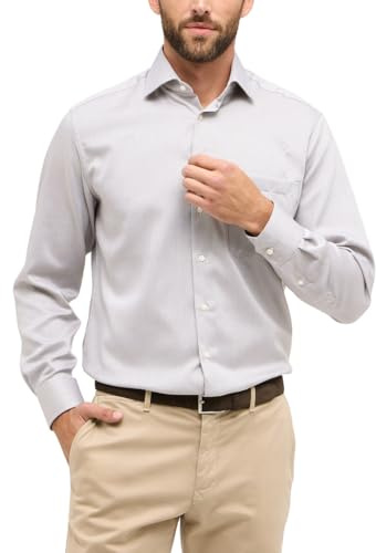 ETERNA Comfort Fit Cover Hemd Langarm Blickdicht Struktur beige Größe 40