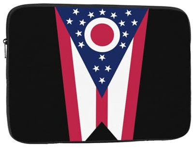 Ohio State Flag Print Vielseitige Stilvolle Laptophülle Laptop Schutzhülle Slim Computer Cover Laptoptasche