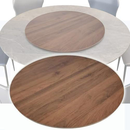 YHYWJHY Plato Giratorio Grande de Madera de 30 Pulgadas para Mesa de Comedor, Tablero Giratorio de 360°, Bandeja de Servicio Suave para Plato Giratorio de Cocina con Base (Color: A, tamaño