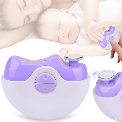 Electric Nail Clipper, 2 in 1 Baby Nail Trimmer with Cutting and Polishing, Electric Nail Cutter with Nail Scraps Storage, USB Rechargeable Nail Grinder for Baby Kids Seniors Adult