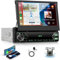 VECHTEL Autoradio 1 DIN con Cable Carplay Android Auto, 7 Pulgadas IPS Bluetooth Radio de Coche Pantalla Táctil Plegable, Radio FM, Mirror Link, USB, SWC, Mic, Cámara Ttrasera