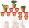 Abiemuce Lot de 12 petits pots en terre cuite, 7 x 6 cm, petits pots en terre cuite, pour le bricolage, avec trou de drainage, réutilisables, pour plantes pour la maison et le bureau