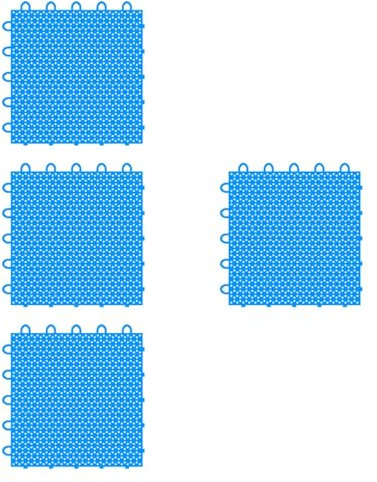 Oshhni 4 Stück synthetische Eisfliesen, Skate-Fliesen, erweiterbares Hockey-Pad, Hockey-Bodenmatte, Hockey-Trainingsplattform für Schlägerhandling, Blau