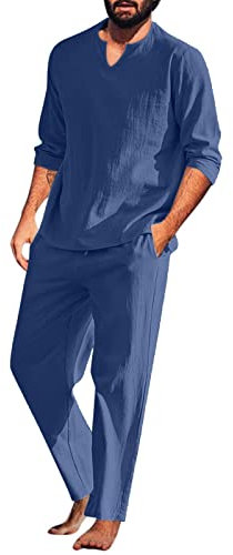 Generico Tuta Estiva Da Uomo Elegante Casual Completi Sportivo Leggeri Traspirante Fitness T Shirt E Pantaloni Cotone Allenamento Tute Da Casa Jogging Con Elastico In Vita Maniche Corte Set 2 Pezzi