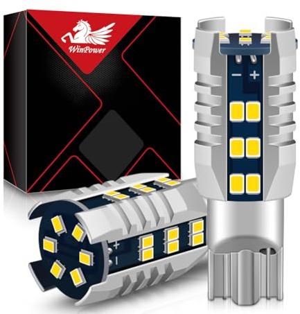 WinPower W16W T15 LED Bil Backljus Dimbakljus Blinkljus Bakljus Motorcykel Parkeringsljus 12V, 2 st