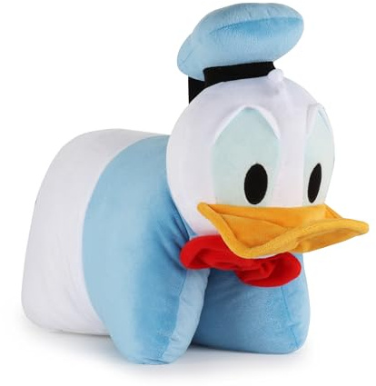 Disney Micky & Freunde Donald Duck 2-in-1 Plüschkissen – Weiches Kuschelkissen mit Riemenverschluss, Kissen zum Umarmen fürs Kinderzimmer & Reisen