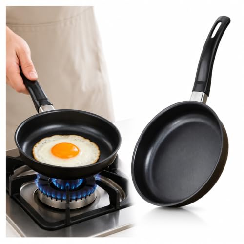 FOMIYES Mini Non-Stick Frying Pan 16cm Small Omelette Pan for Induction Gas Hob Single Egg Fryer Skillet for Pancake Steak Breakfast Cooking Iron Cookware with Handle