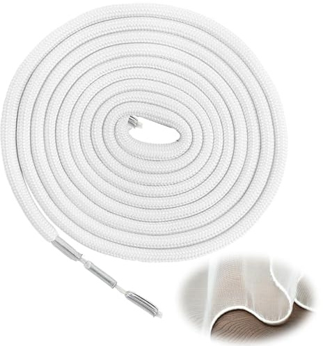 Eulihent 500g 10M Pesas para Cortinas Cinturón de Plomo para Cortinas Pesas Cuerda de Plomo Contrapeso Cortina No Oxida Sin Ruido para Mantel de Cortina de Ducha de Cortina (50g/m)