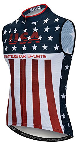 Radtrikot für Herren, ärmellos, Weste, Fahrradbekleidung, Jacke, eng, reflektierend bei Nacht, A2, XXL (Brust 110/114 cm)