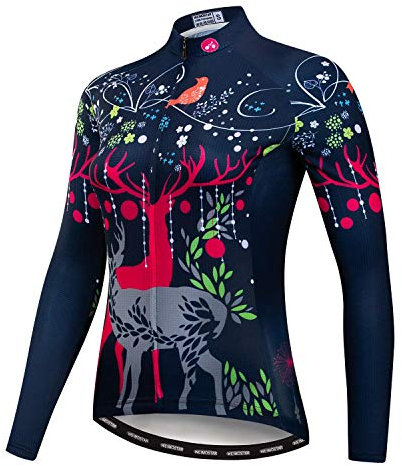 Radfahren Langarm Jersey Frauen Mountainbike Jersey Shirts Lange Rennrad Kleidung MTB Tops Sportbekleidung Blau Größe L