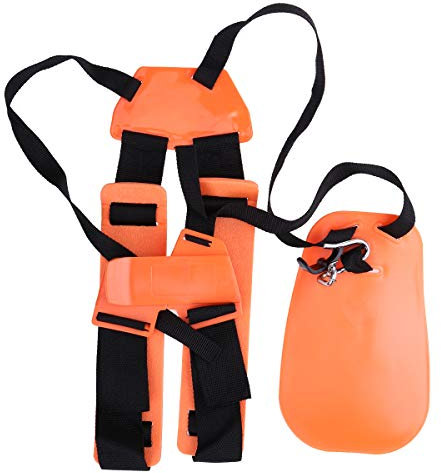 Yardwe Cintura Decespugliatore Cinghia decespugliatore Comfort Doppio Tracolla decespugliatore in Nylon Regolabile Accessori per decespugliatori (Arancione)