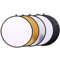 Konseen Light Reflector Photography 11.8/30cm Portable 5 in 1 Collapsible Round Multi Disc Translucent, Silver, Gold, White, and Black Reflector for Studio or Photography