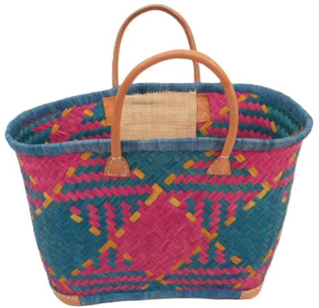 VD Panier Cabas en jonc anses & Coins Cuir renforcé