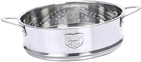 Inzopo Panier vapeur autocuiseur avec poignée en acier inoxydable à la vapeur pour légumes, fruits, oeufs – Argent, 20 cm, argenté