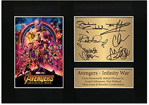 Zulu Image Avengers Infinity War Movie Poster Robert Downey Jr Chris Evans Chris Hemsworth Cast Signed | Autograph A4 Printed Photo Reproduction Print Picture Display No51