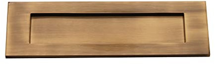 Infinity Decor Antique Brass Victorian Style 10” 250mm Sprung Letter Box Postal Plate for Interior and Exterior Doors