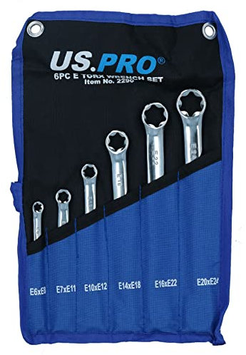 AB Tools 6pc Torx E Spanner Wrench Star Double Ended Box E6 – E24 12 Sizes Set