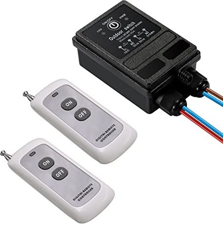 ZHOFONET Interrupteur a Telecommande 220V,IP65 Impermeabile Commutateur a Distance Sans Fil avec 984ft de long rayon,AC220V/230V/240V RF commutateur à telecommande,40A relais