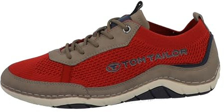 Tom Tailor Herren 5383305 Sneaker, dkred-Grey, 43 EU