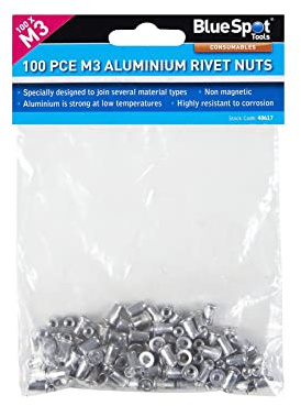 Blue Spot Tools 100 PCE M3 Aluminium Rivet Nuts