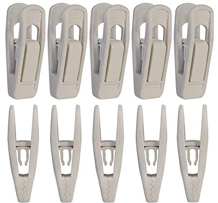 YIYIWANG 10 Stück Samt Kleiderbügel Clips Anti Rutsch Kleiderstifte Set Slim Line Starke Finger Clips Abnehmbare Hosenklammer zum Befestigen von Hosen Rock Kleiderbügel（Weiß