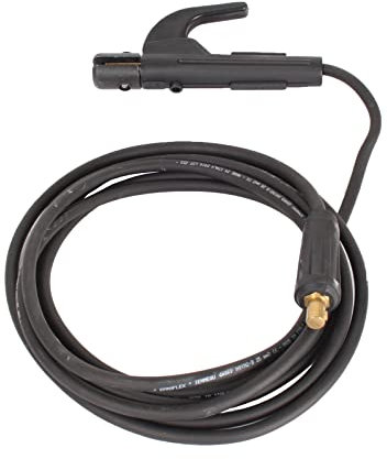 WELDINGER Kupfer-Schweißkabel 5 m lang 25mm² 13 mm Dorn Gummiqualität mit Elektrodenhalter 200A