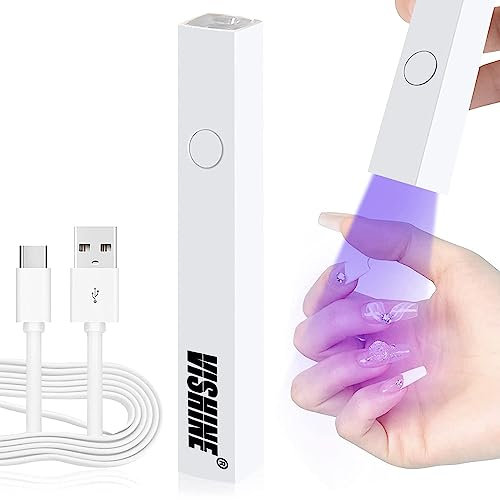 Vishine Lampe UV LED Ongles Gel, Double Source de Lumière Pure Mini Lampe LED Stylo pour Ongles Gel Pose Americaine, USB Portable Sèche-Ongles Lampe UV LED Ongle Professionnel pour Toutes Les Gels