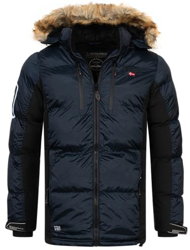 Geographical Norway Winter Jacke Parka Outdoorjacke Funktionsjacke Winterparka Steppjacke, Farbe:Navy, Größe:3XL