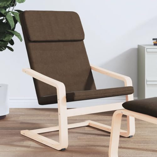 DYRJDJWIDHW Sessel,stillsessel,schaukelstuhl Wohnzimmer,Relaxsessel Dunkelbraun Stoffpapasansessel,relaxliege,Rocking Chair,stillstuhl,