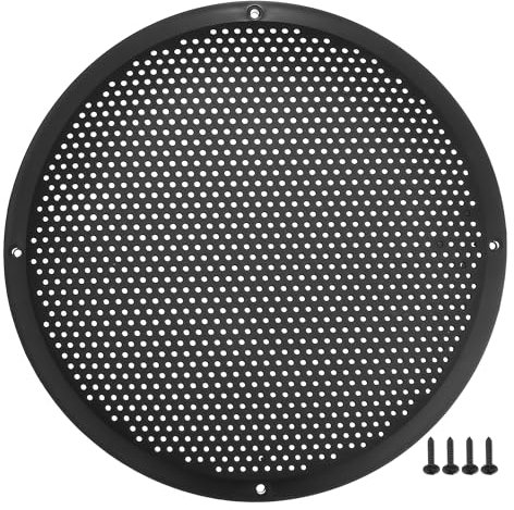 A ABSOPRO 10 Auto Lautsprecherabdeckung Gitter rund mit Schrauben Schwarz - 1 Stück