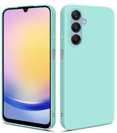 HSP Hülle für Samsung Galaxy A25 5G, Silikon Handyhülle, Dünn Case, Türkis | Kameraschutz, matt, passgenaue Aussparungen, erhöhte Ränder, Handy Schutzhülle, Silikonhülle, Phone Cover, Silicone