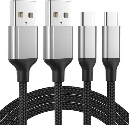 Acecene USB auf USB C Ladekabel 1m, 2 Stück 3A Ladekabel USB C Schnellladekabel, USB Kabel Typ C Datenkabel Kompatibel mit Huawei Samsung Galaxy S23 S22 S21 S20 Ultra Google Oneplus Xiaomi - Schwarz